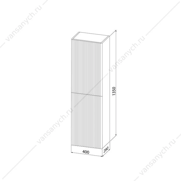 Пенал 40х135 IDDIS Aiger белый AIG40W0i97