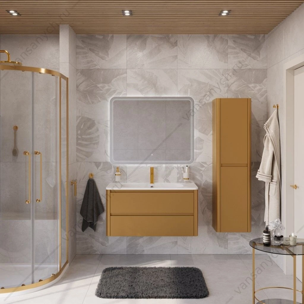 Тумба под раковину 100см подвесная 2 ящ. BelBagno Relax золото брашир.  RELAX-1000-2C-SO-BORO-P