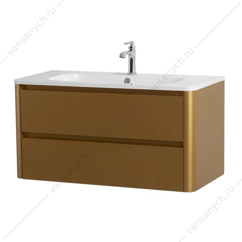 Тумба под раковину 100см подвесная 2 ящ. BelBagno Relax золото брашир. RELAX-1000-2C-SO-BORO-P