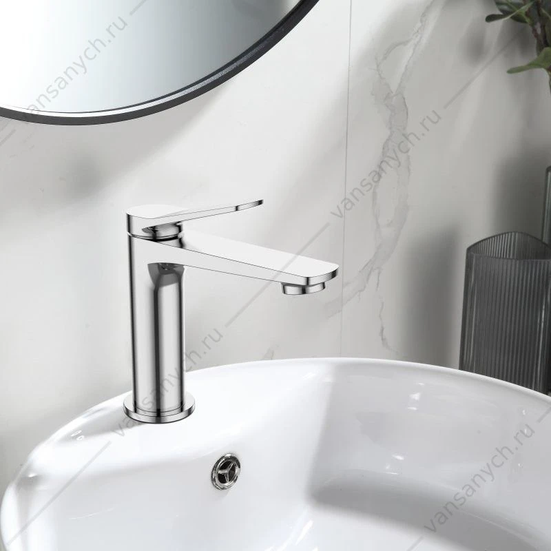 Смеситель для раковины BelBagno хром без донного клапана UNIQUE-LVM-CRM-W0