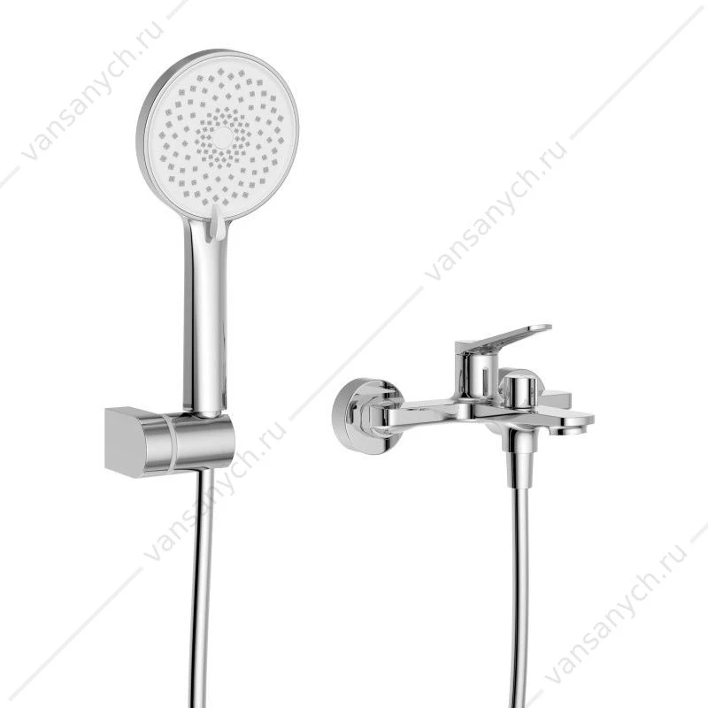 Смеситель для ванны с лейкой, шлангом, держателем  BelBagno хром UNIQUE-VASM-CRM