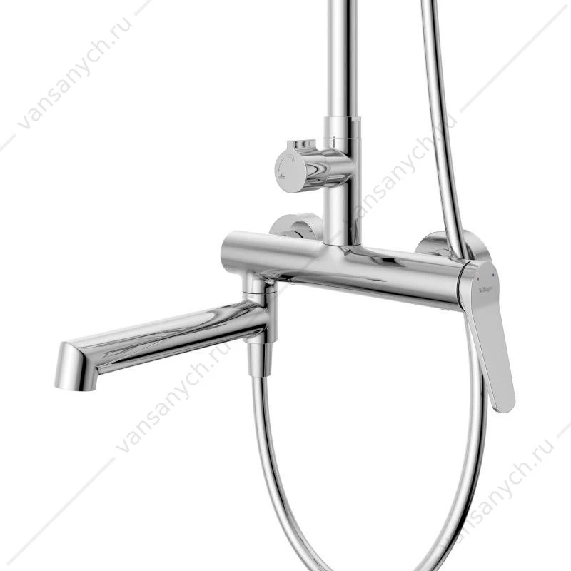 Душевая стойка со смесителем и изливом BelBagno хром UNIQUE-VSCM-CRM
