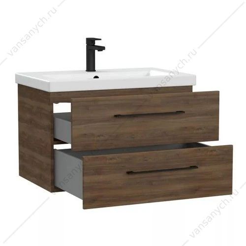 Тумба 70см под раковину подвесная Cersanit Lara 70 орех Табак 69159