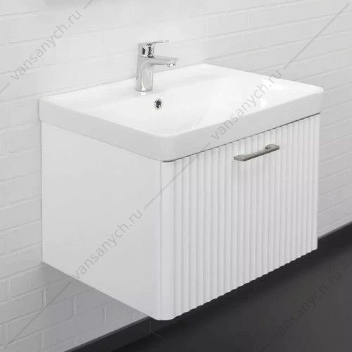 Тумба 60см с раковиной Comforty Ангара-60П белый мат., раковина Comforty 4460, 00-00017871CF