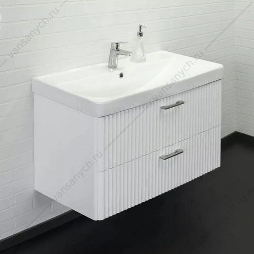 Тумба 90см с раковиной Comforty Ангара-90П белый мат, раковина Comforty 4490, 00-00017872CF