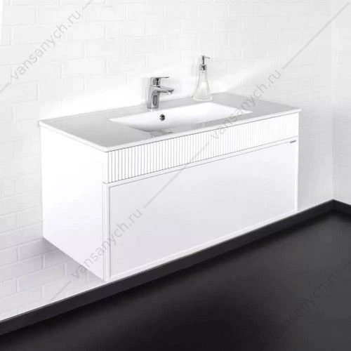 Тумба 100см с раковиной Comforty Мадрид-100 белый мат, раковина  Comforty 100E