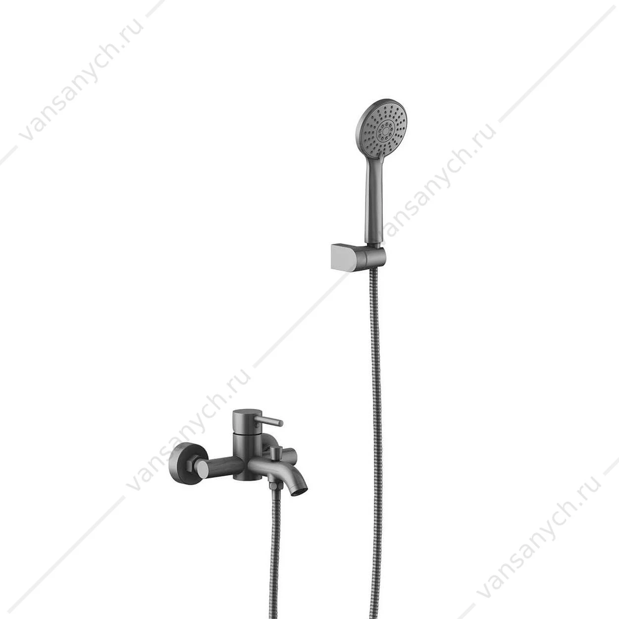 Смеситель для ванны с душевым набором AQUATEK, оружейная сталь AQ1349BGM Европа