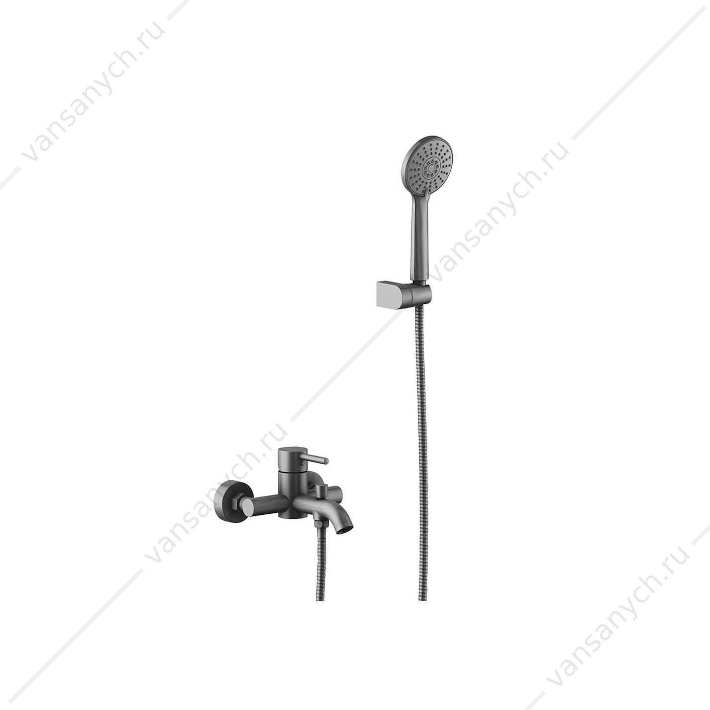 Смеситель для ванны с душевым набором AQUATEK, оружейная сталь AQ1349BGM Европа