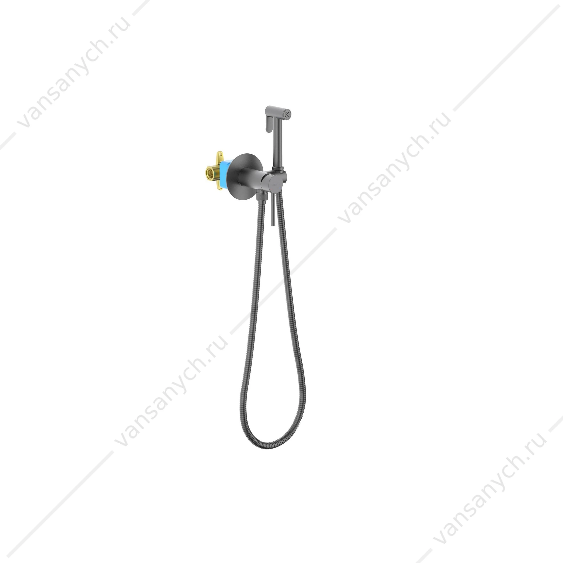 Смеситель с гигиеническим душем AQUATEK, оружейная сталь AQ1021BGM Европа