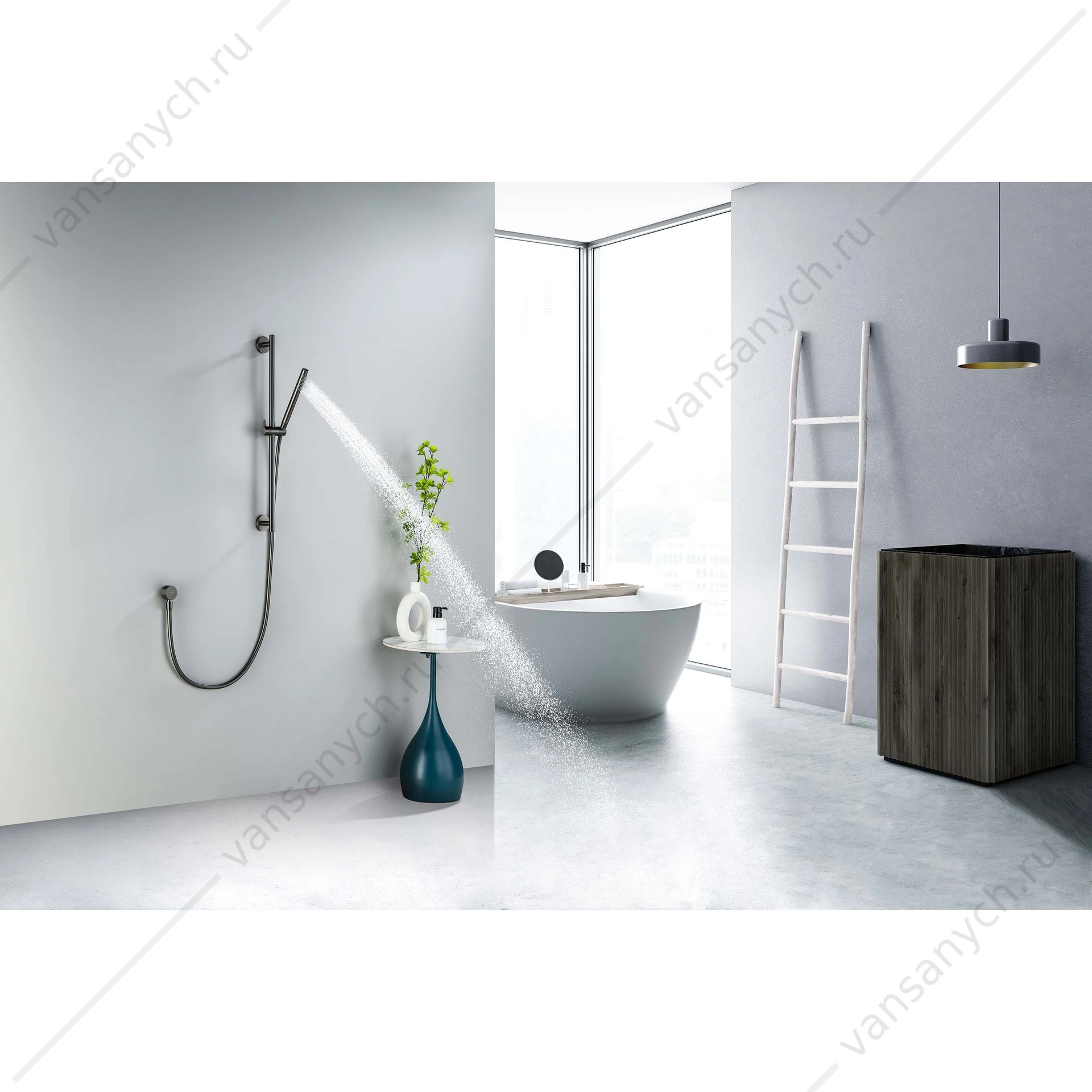 Душевой гарнитур 1jet 65 см AQUATEK, оружейная сталь AQ2012BGM Европа
