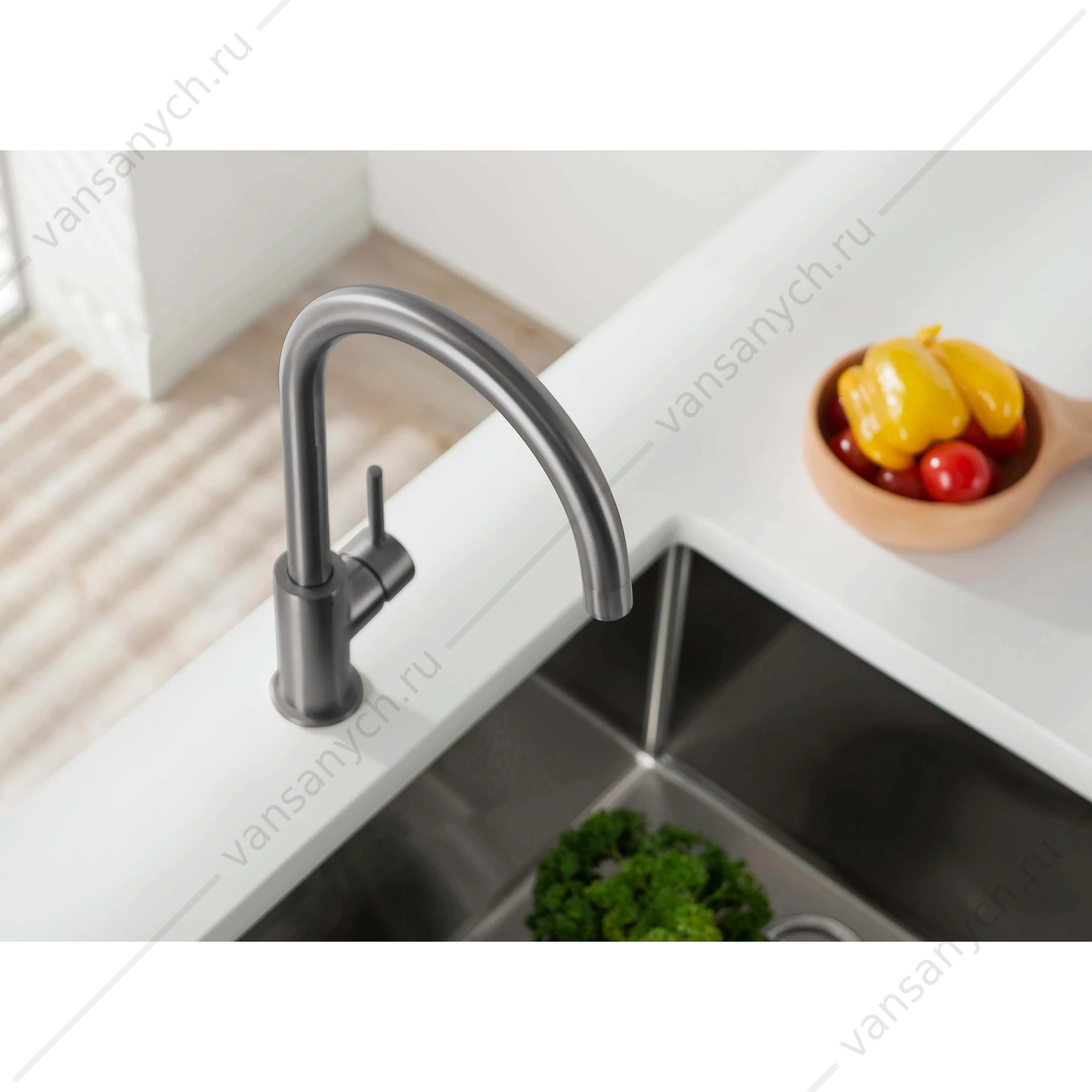 Смеситель для кухни AQUATEK Европа, оружейная сталь AQ1382BGM
