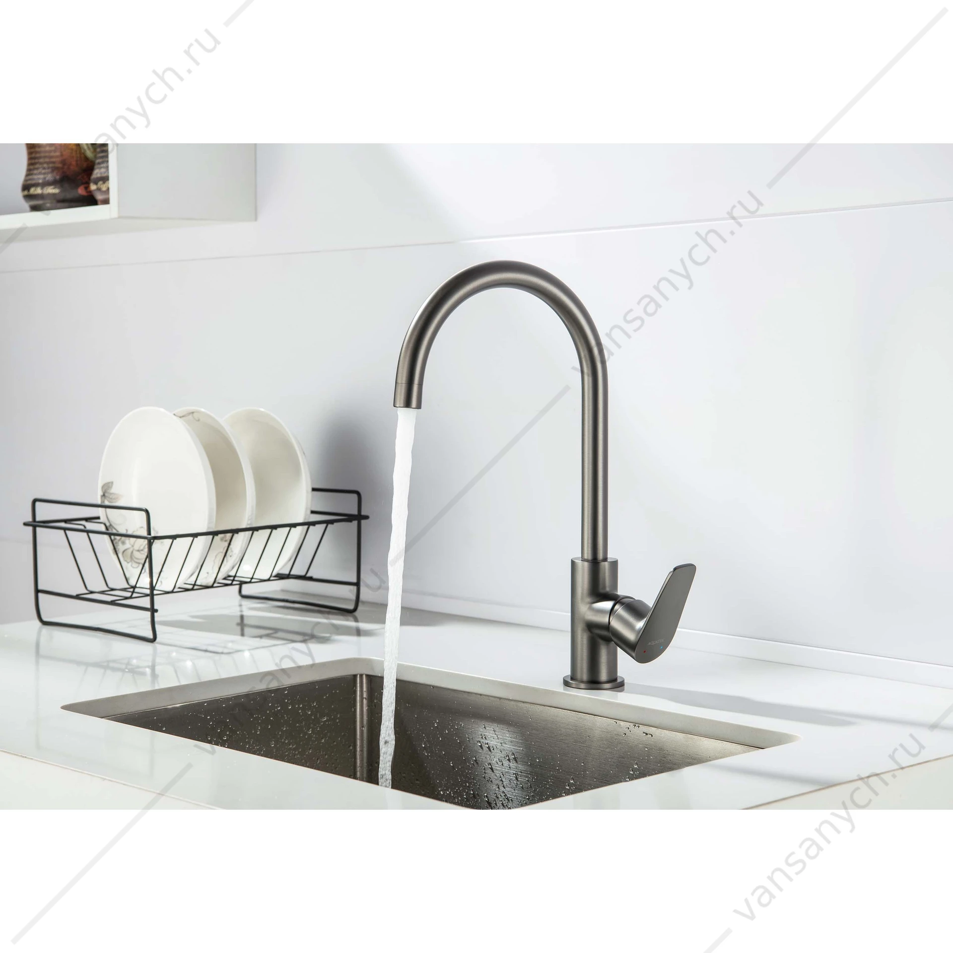 Смеситель для кухни AQUATEK Бетта, оружейная сталь AQ1182BGM