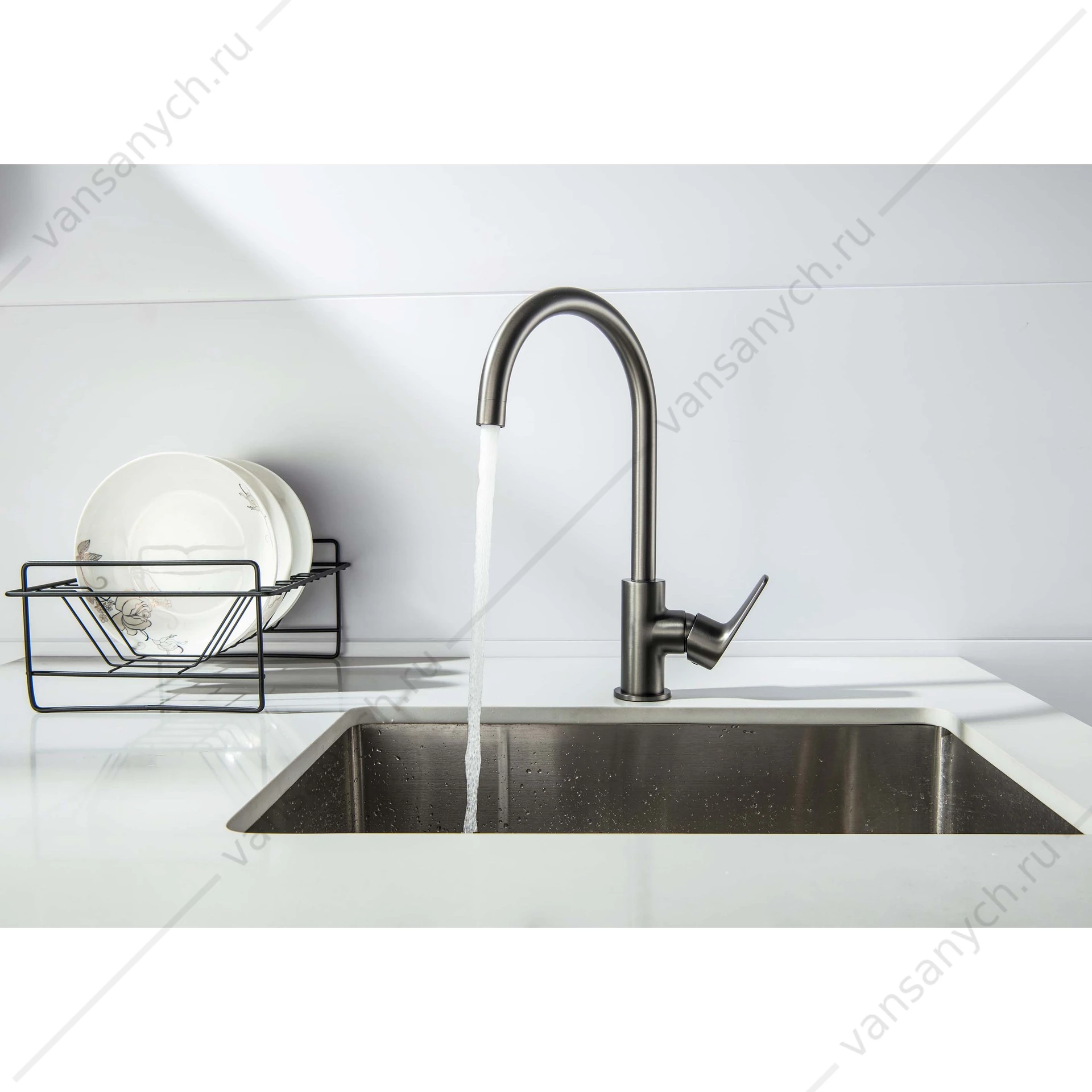 Смеситель для кухни AQUATEK Бетта, оружейная сталь AQ1182BGM