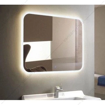 Зеркало 90х70 с подсветкой и часами Demure ЗЛП1626 LED, сенсорн выкл.