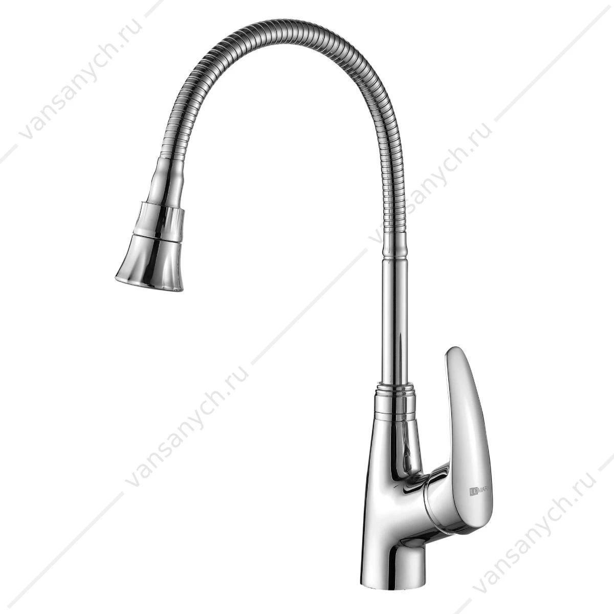 Смеситель для кухни с гибким изливом Lemark Linara LM0413C, 2х-функц. аэратор, хром
