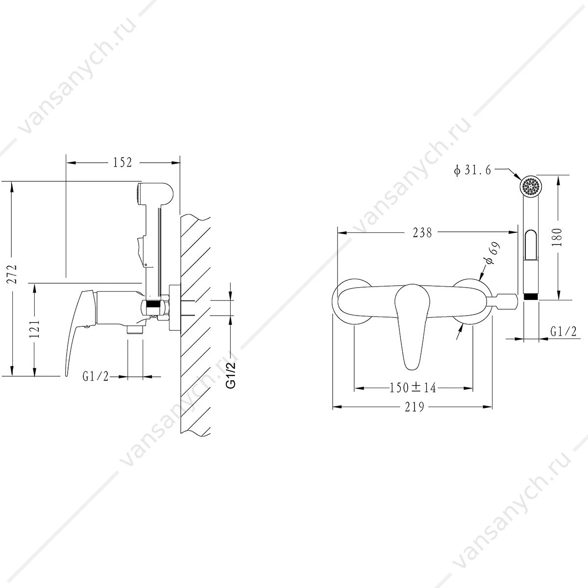 Смеситель с гигиеническим душем Lemark Linara LM0418C хром