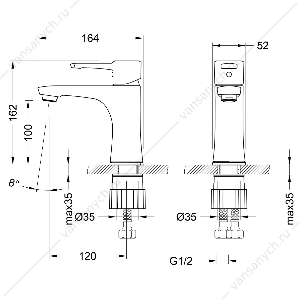 Смеситель для раковины Lemark Evitta LM0506C, хром
