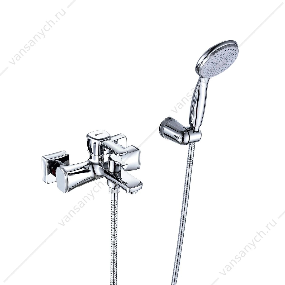 Смеситель для ванны с лейкой, шлангом, держателем Lemark Evitta LM0514C, хром