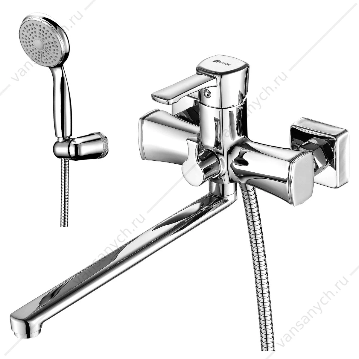 Смеситель для ванны с длинным изливом Lemark Evitta LM0551C, хром