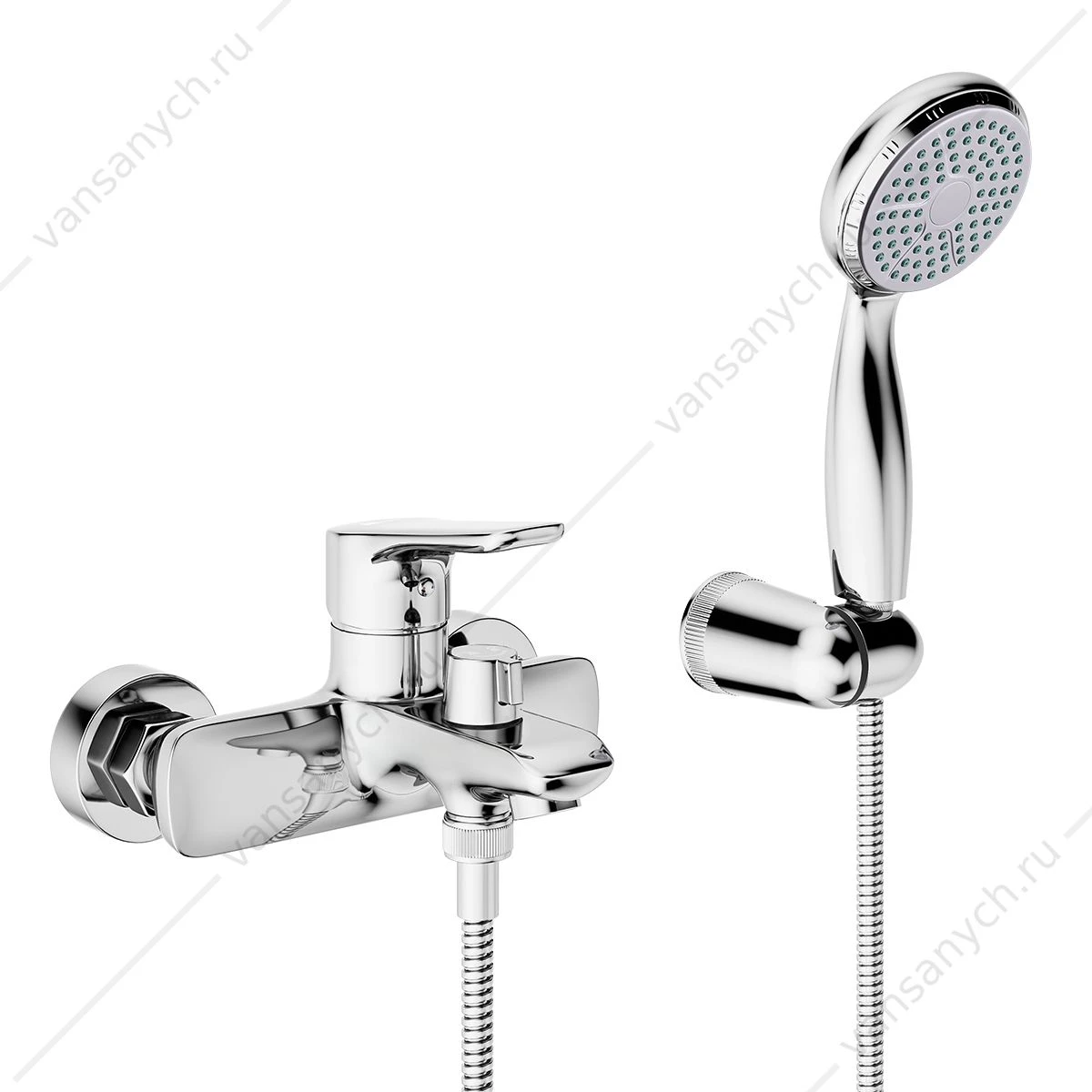 Смеситель для ванны с лейкой, шлангом, держателем Lemark Selena LM0812C, хром