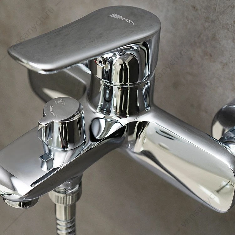 Смеситель для ванны с лейкой, шлангом, держателем Lemark Selena LM0812C, хром