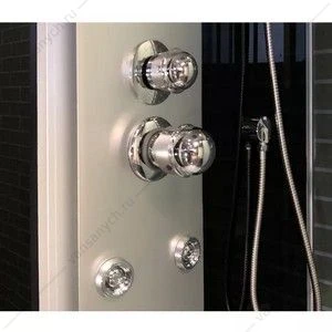 Душевая кабина 120х80 СOMFORTY 303, серое стекло,задн.,черн., стекл.панель