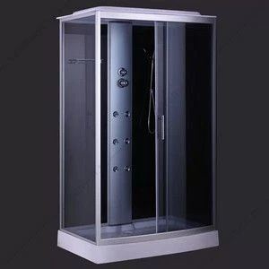 Душевая кабина 120х80 СOMFORTY 303, серое стекло,задн.,черн., стекл.панель
