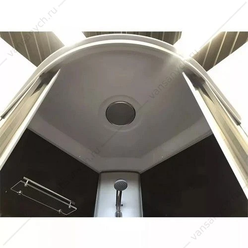 Душевая кабина 90х90 СOMFORTY 307GG, серое стекло,задн.,черн., стекл.панель