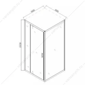 Душ.ограждение 90х90 СOMFORTY 30B, прозрачное стекло, без поддона, квадратн.
