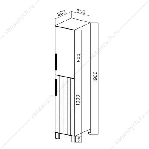 Пенал 30х160 VIANT Сицилия правый капучино VSIC300CAP-PEN