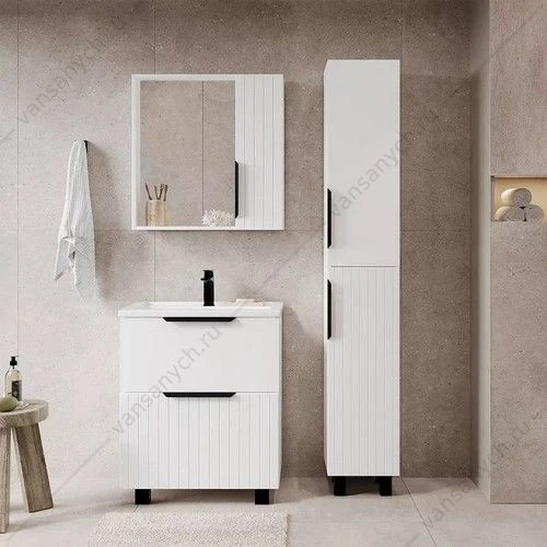 Тумба с раковиной VIANT Сицилия MODUO 80 2 ящика белая VSIC80MDBEL-T2Y рак. MODUO 80