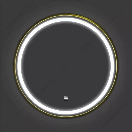 Зеркало 60см COMFORTY Лея-60 в алюм. раме, LED-подсветка, бесконт., сенсор, золотой матовый, 00-00014185CF