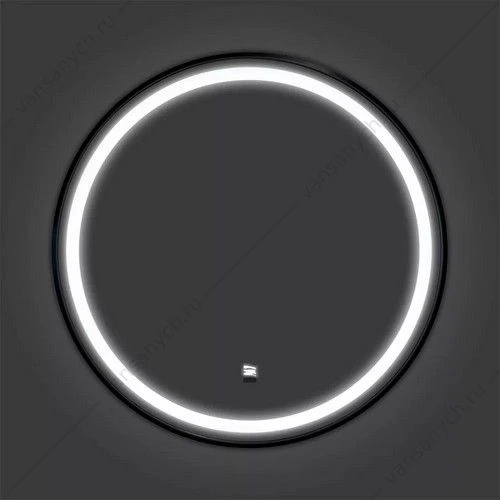 Зеркало 60см COMFORTY Лея-60 в алюминиевой раме, LED-подсветка, бесконт. сенсор, чёрный матовый, 00-00014187CF
