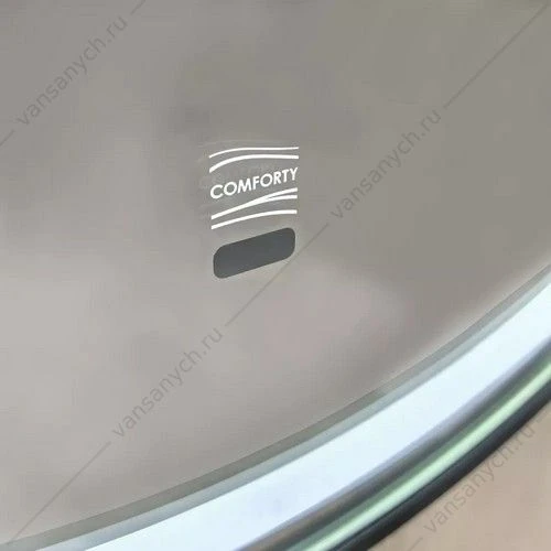 Зеркало 60см COMFORTY Лея-60 в алюминиевой раме, LED-подсветка, бесконт. сенсор, чёрный матовый, 00-00014187CF