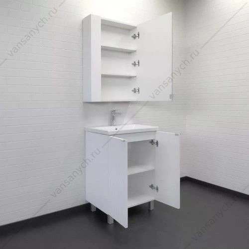 Тумба с раковиной 60см COMFORTY Лима-60Н белый матовый с раковиной Como 60