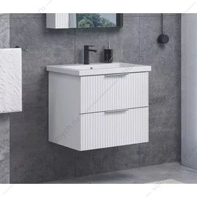 Тумба с раковиной 60см COMFORTY Лима-60П2 белый матовый с раковиной Como 60