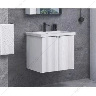 Тумба с раковиной 60см COMFORTY Лима-60П белый матовый с раковиной Como 60