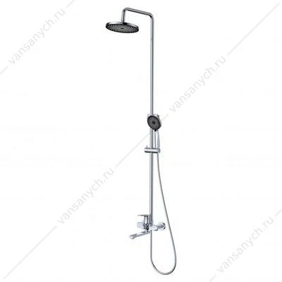 Душевая системадля ванны GROSS AQUA Prado GA9828SMDR с изливом, никель-хром