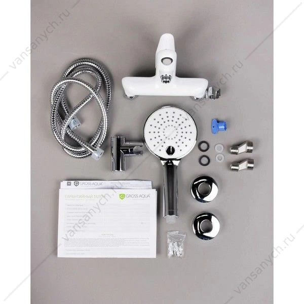 Смеситель для ванны Gross Aqua 2515288СW Space White Chrome белый