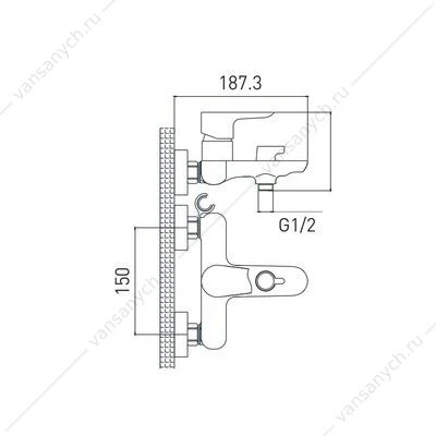 Смеситель для ванны Gross Aqua 2515288СW Space White Chrome белый
