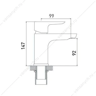 Смеситель для умывальника Gross Aqua 6515288СW Space White Chrome белый