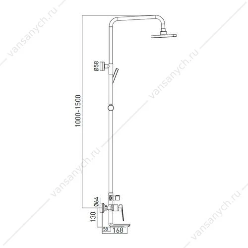Душевая система для ванны/душа GROSS AQUA Dyno GA9009SMD07C с изливом