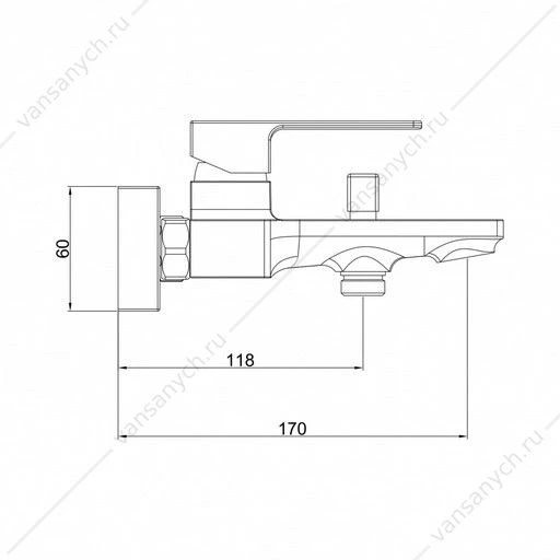 Смеситель для ванны Gross Aqua 2510880C Edge хром