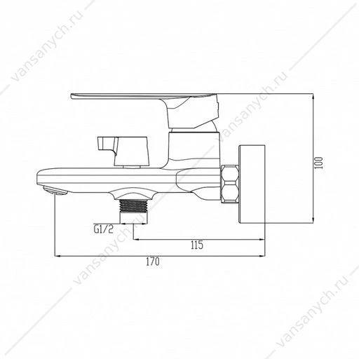 Смеситель для ванны GROSS AQUA Scandi 2550545C короткий излив