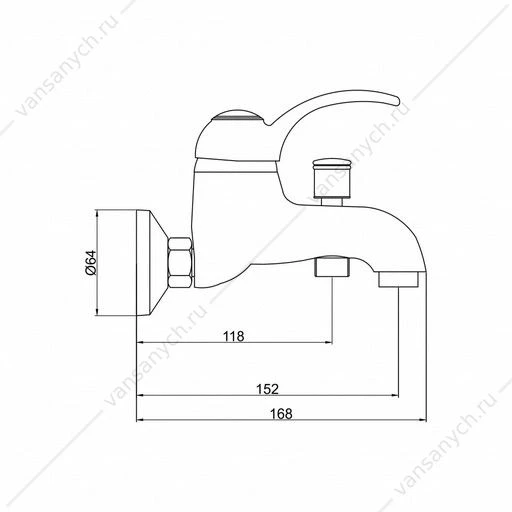 Смеситель для ванны GROSS AQUA 2516586С Provance с коротким изливом хром