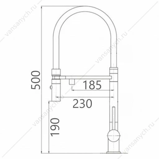 Смеситель для кухни GROSS AQUA 3188611SSGMB Neosteel графит, с подключением к фильтру питьевой воды