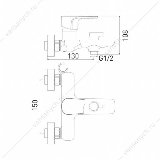 Смеситель для ванны Gross Aqua Evo хром 2155297С