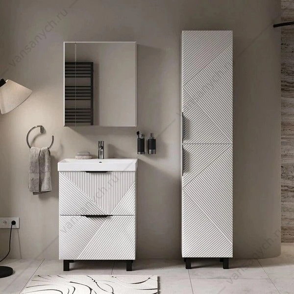 Тумба для ванны 60см с раковиной VOLNA Geometry 60.2Y tnGEOMETRY60.2Y-01, белый, раковина Lake 60