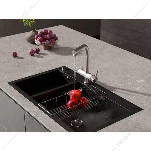 Смеситель для кухни Cersanit CREA, с фильтром, сатин, A68224