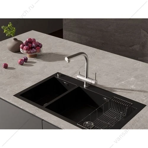 Смеситель для кухни Cersanit CREA, с фильтром, сатин, A68224
